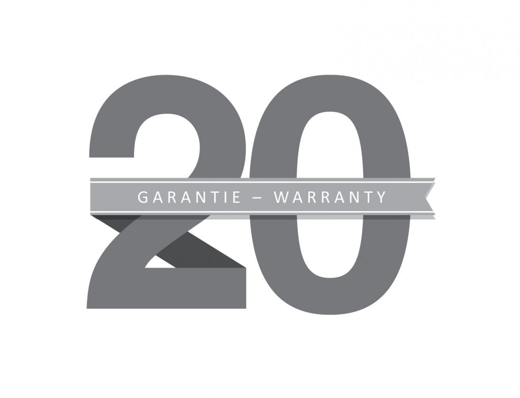 Garantie 20 ans – 20 Years Warranty
