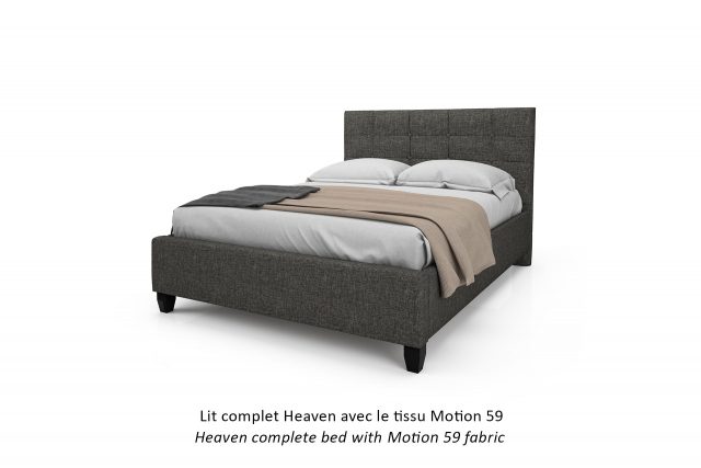 Lit rembourré Heaven avec tissu Motion 59 / Heaven Upholstered Bed with Motion 59 Fabric