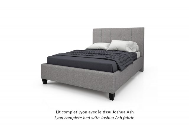 Lit rembourré Lyon avec tissu Joshua Ash / Lyon Upholstered Bed with Joshua Ash Fabric