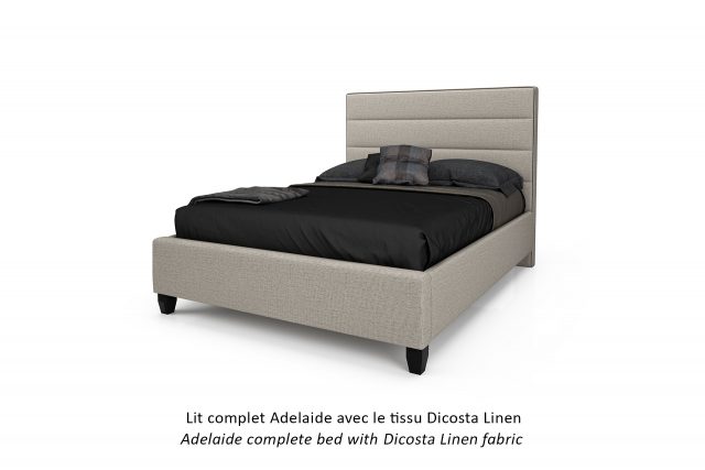 Lit rembourré Adelaide avec tissu Dicosta Linen / Adelaide Upholstered Bed with Dicosta Linen Fabric