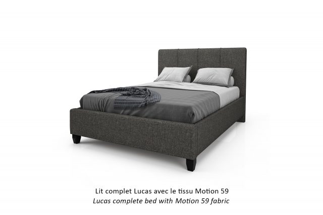 Lit rembourré Lucas avec tissu Motion 59 / Lucas Upholstered Bed with Motion 59 Fabric